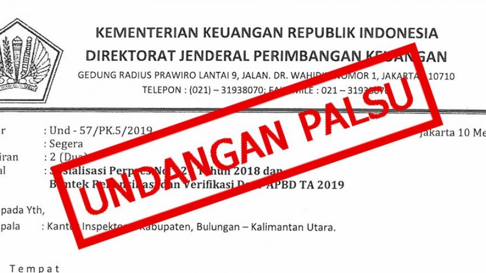 surat palsu sosialisasi