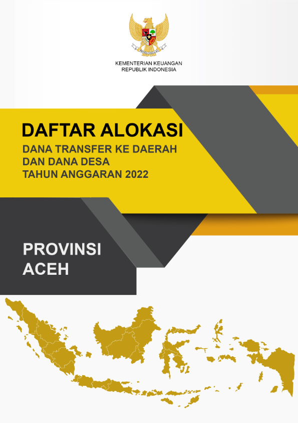 Daftar Alokasi TKDD 2022 Prov. Aceh